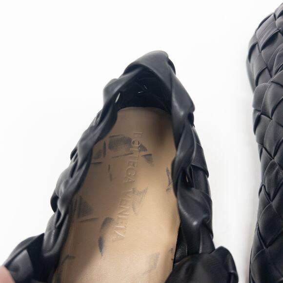 Bottega Veneta Men’s Intrecciato Weave Leather Slippers Loafers Size 43 Black - Picture 4 of 7